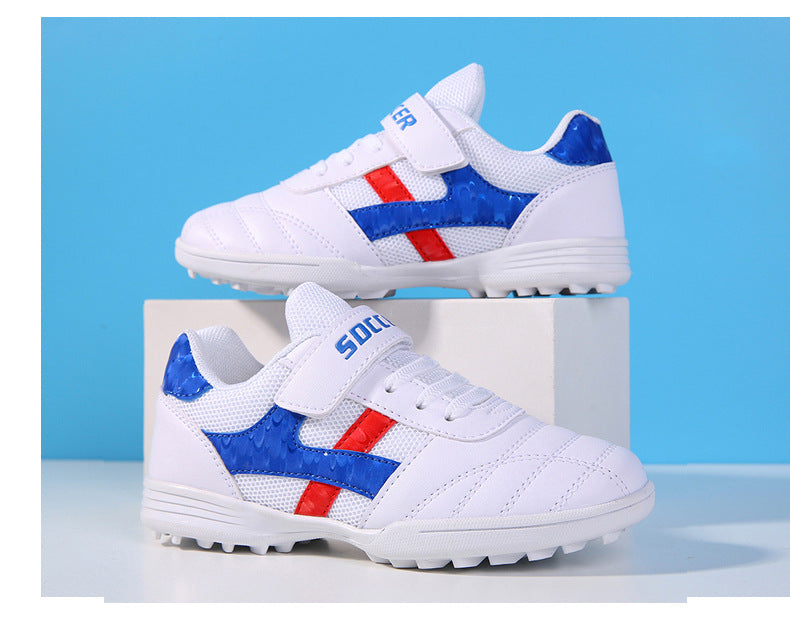 New football shoes for men and women with Velcro for children TF Broken Nail Style Youth Student Grassland Flat Training Shoes - 图片 41