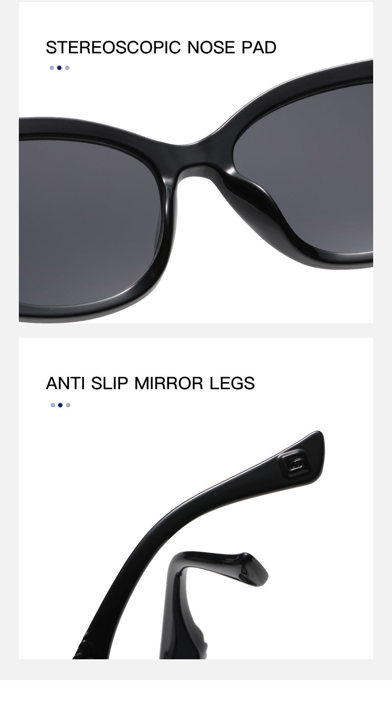 2025New European and American Fashion Large Frame Cat Eye Sunglasses for Women High-end Sun Protection Sunglasses for Women Trendy sunglasses - 图片 17