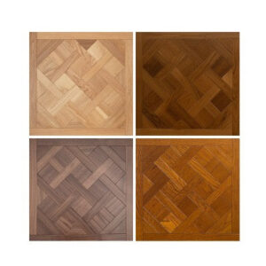 Teak Parquet Engineered Wood Flooring for Living Room Bathroom High-End Luxury Design Intricate Pattern Premium Hardwood