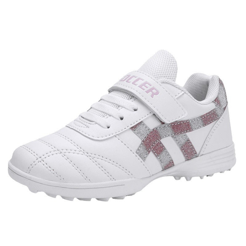 New football shoes for men and women with Velcro for children TF Broken Nail Style Youth Student Grassland Flat Training Shoes - 图片 5