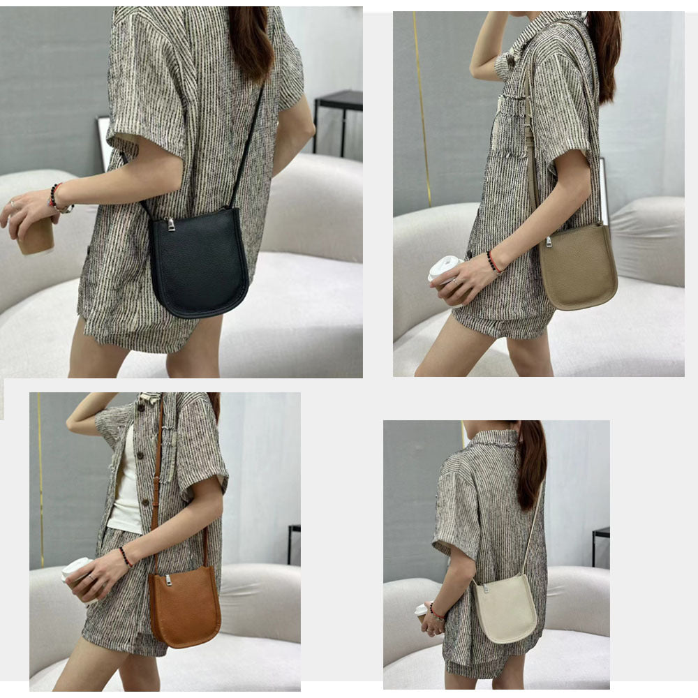 Genuine Leather Phone Bag Niche Fashion Small Bag for Women High-end Casual Simple Versatile Portable Shoulder Crossbody Bag - 图片 10