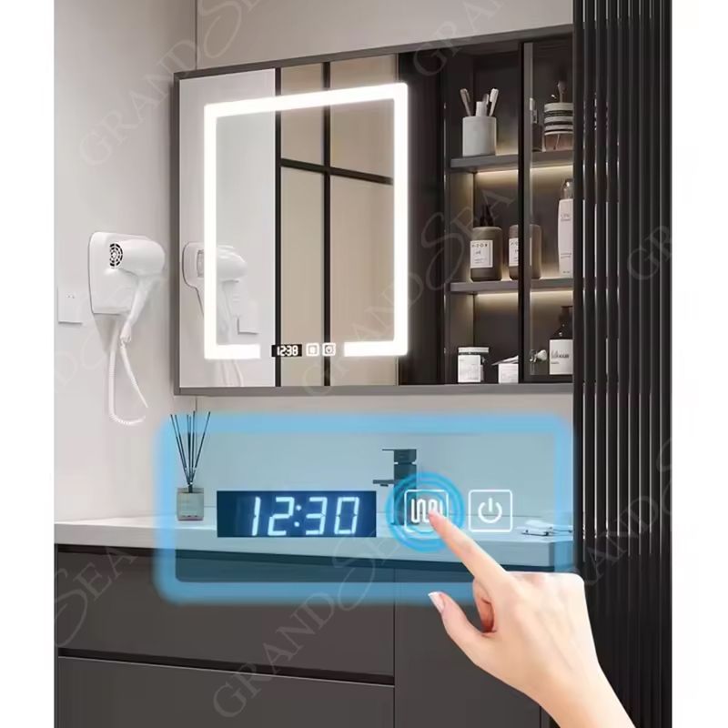 Modern Simple Design Bath Wall Mounted Bathroom Mirrored Vanity Cabinet With Ceramic Sink - 图片 5