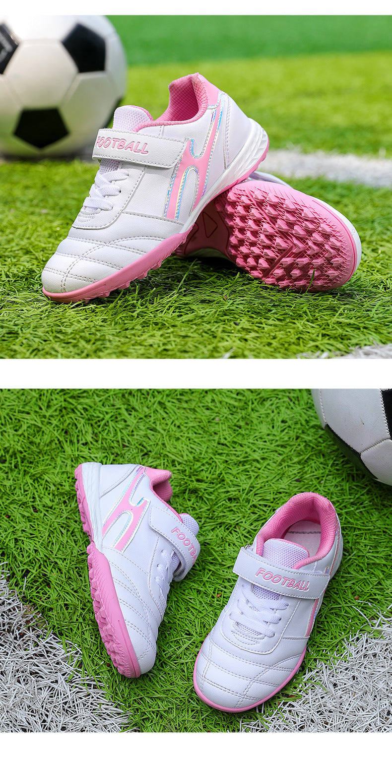 New football shoes for men and women with Velcro for children TF Broken Nail Style Youth Student Grassland Flat Training Shoes - 图片 43