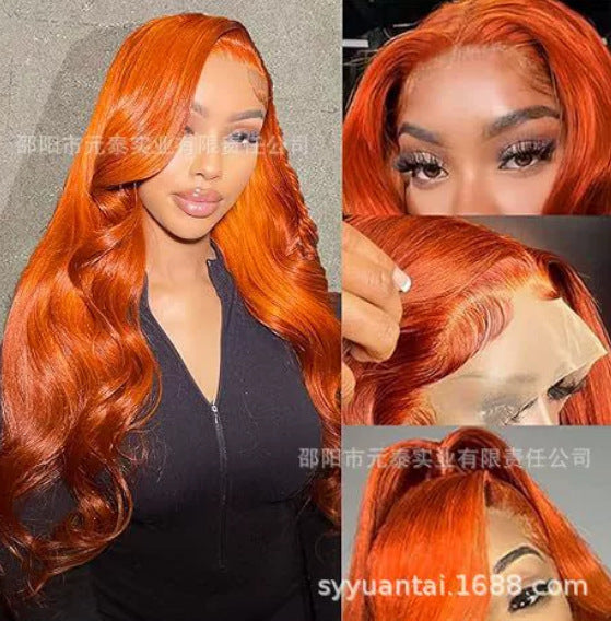 AshHoneyBlondeOmbreColored13x4LaceFrontSyntheticWig Long Curly Hair - 图片 8