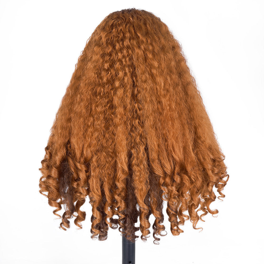 DR2/9T2 Ombre Burgundy V part Afro Wig with Curly End - 图片 9