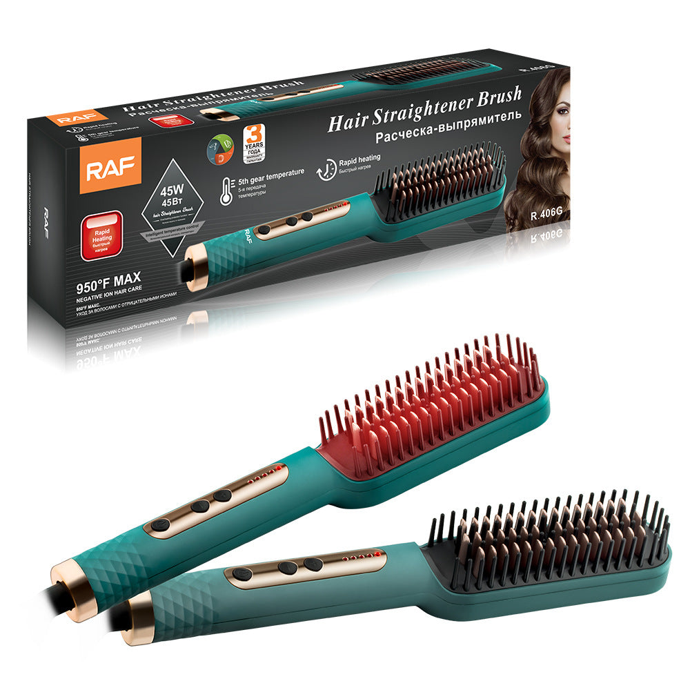 RAF EU Standard Hair Straightening Brush Non-Damaging Hair Straightening and Curling Dual-Use Electric Curling Iron Hair Straightener for Home Use - 图片 17