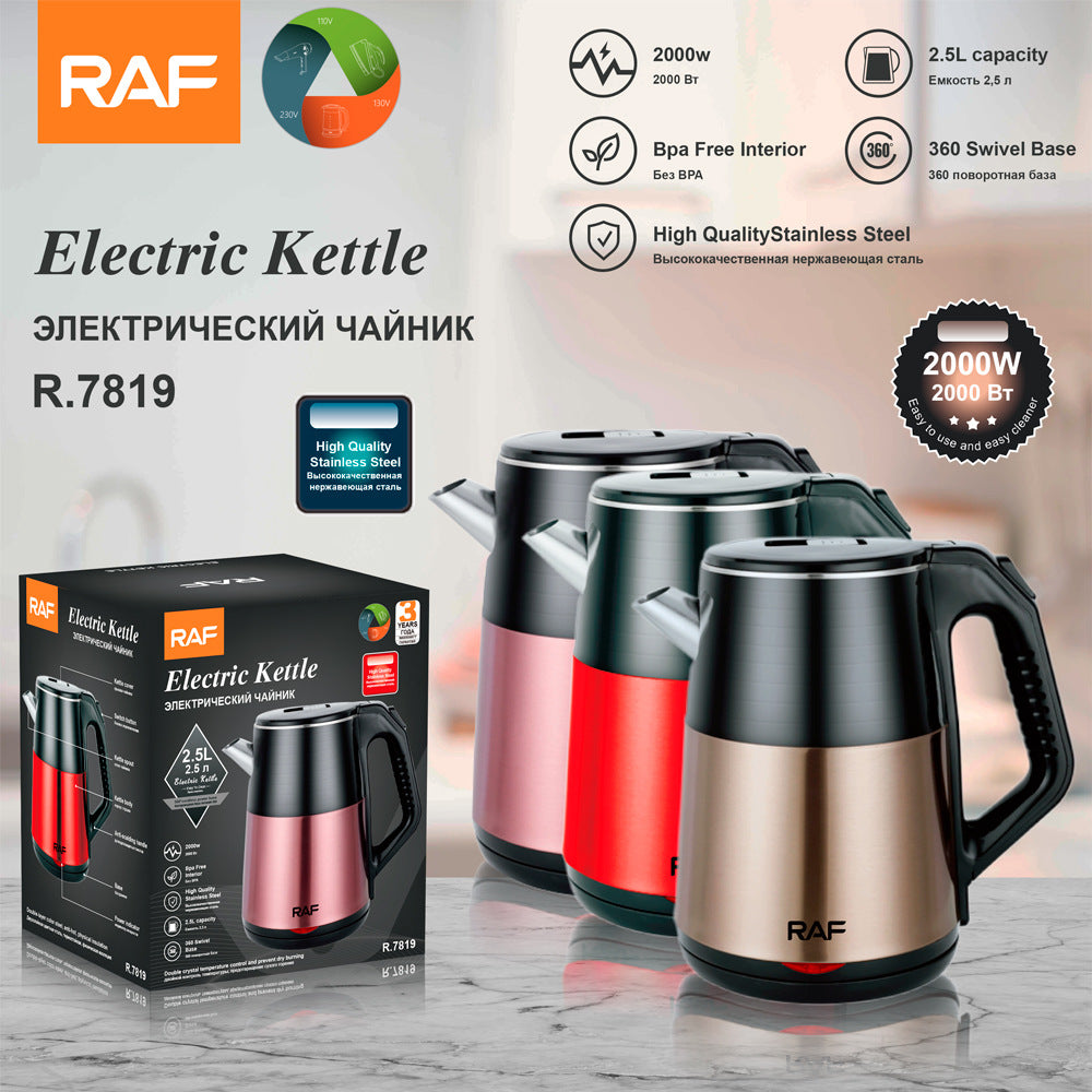 RAF European Standard Stainless Steel2.5L Electric Kettle Automatic Large Capacity Multi-Functional Kettle Overheat Protection - 图片 10