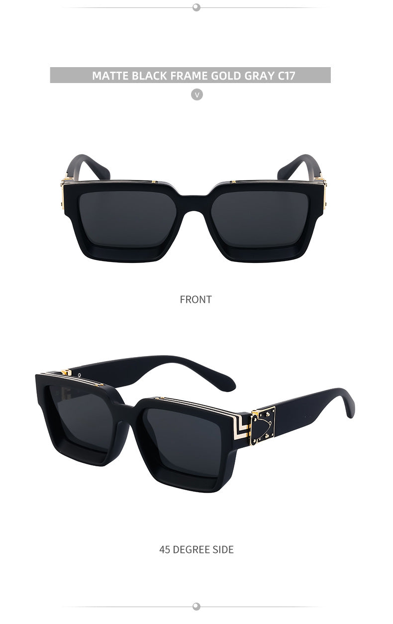 0k Billionaire Style Sunglasses Men Fashion Internet Celebrity Sunglasses Women High-end Glasses Square Frame Sunglasses - 图片 47