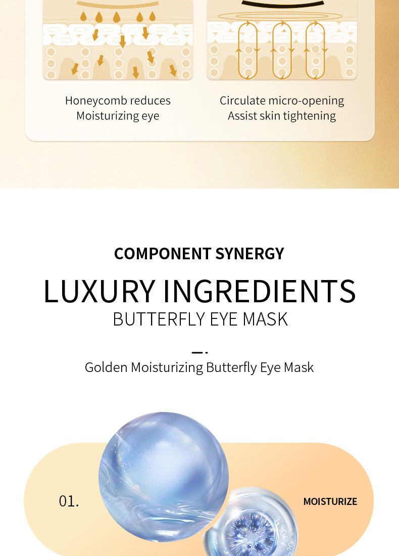 Gold Butterfly Eye Mask SADOER Eyes mask15g Moisturizing and Nourishing Tablets for Cross-Border Wholesale - 图片 15