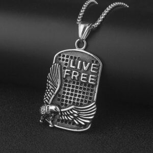 Wholesale Niche Hip-Hop Long Stainless Steel Eagle Square Pendant Sweater Chain Personality Street Style Unisex Titanium Steel Necklace