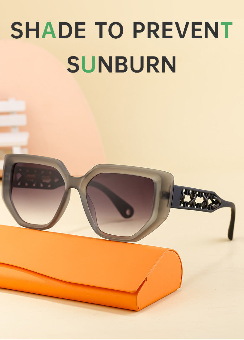 European and American Cat Eye Sunglasses for Women, High-End Hollow Frame Small Frame Sunglasses, Natural Look Glasses sunglasses - 图片 9