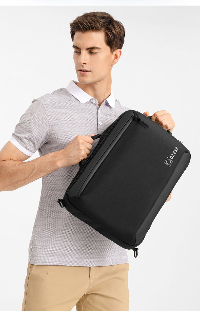 OZUKO Business Backpack Double Shoulder Laptop Bag for Men Lightweight Handheld College Student Commuting Waterproof Notebook Backpack - 图片 9