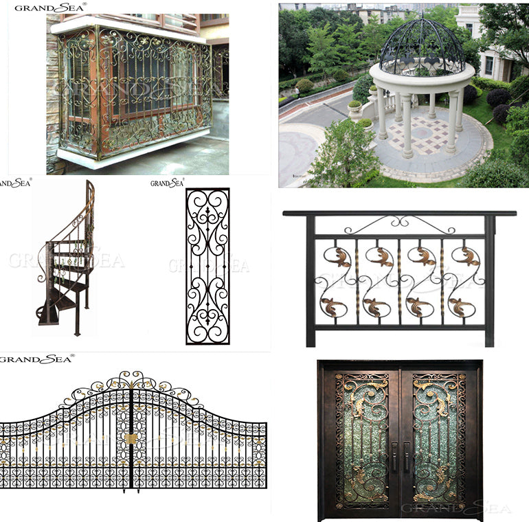 French Wrought Iron Modern Security House Window Grill Security bar - 图片 12