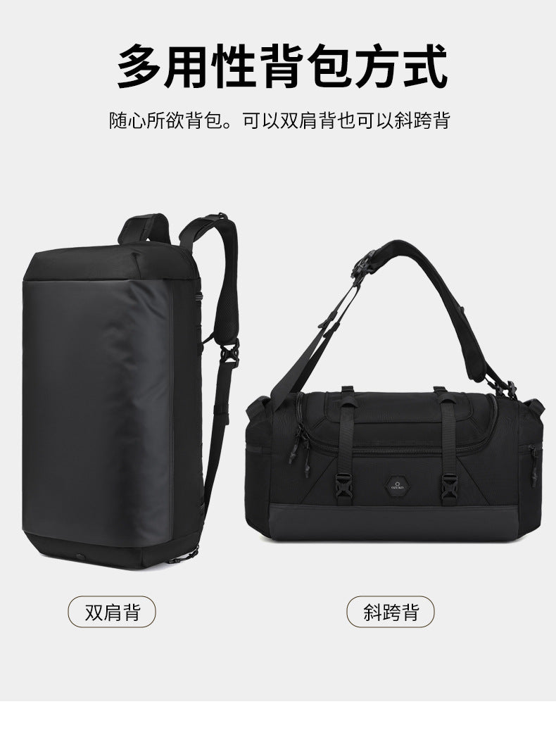 New Men's Travel Bag Large Capacity Sports Fitness Bag Waterproof Handheld Multifunctional Short Trip Backpack Yoga Bag - 图片 19