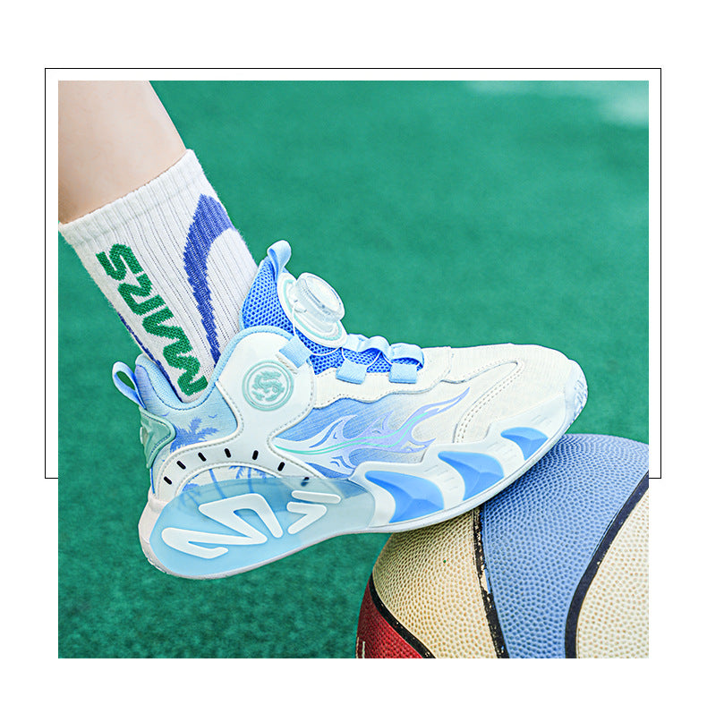 Chinese Style Girls' Shoes2025Autumn New Mesh Breathable Running Sports Shoes Children's Anti-Slip Wear-Resistant Basketball Shoes - 图片 22