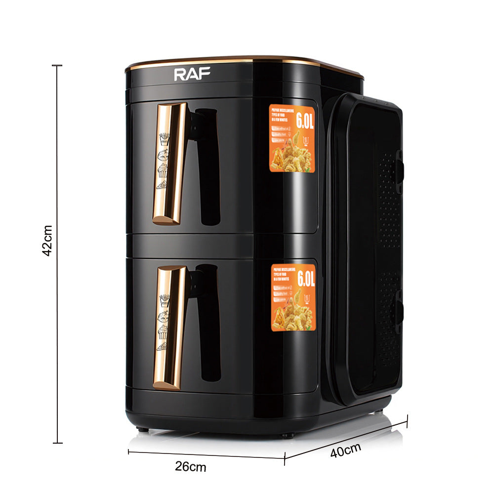RAF European Standard Household Oil-Free Air Fryer Multifunctional Smart Double Layer Oven French Fries Electric Deep Fryer R.5396 - 图片 3