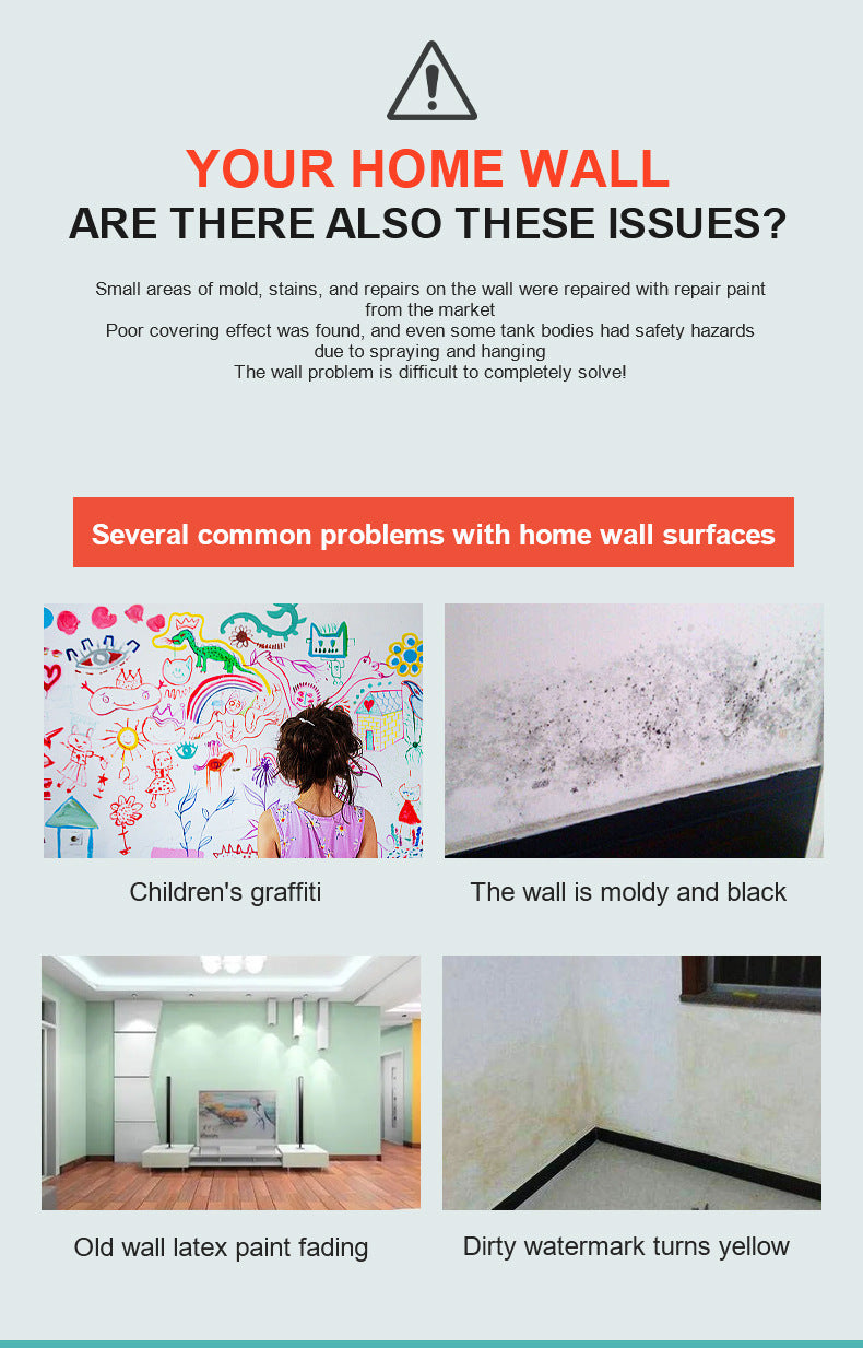 Tik Tok Same Style Small Roller Brush Paint Odorless Wall Repair Paste for Dirt and Graffiti, Latex Paint Repair - 图片 10