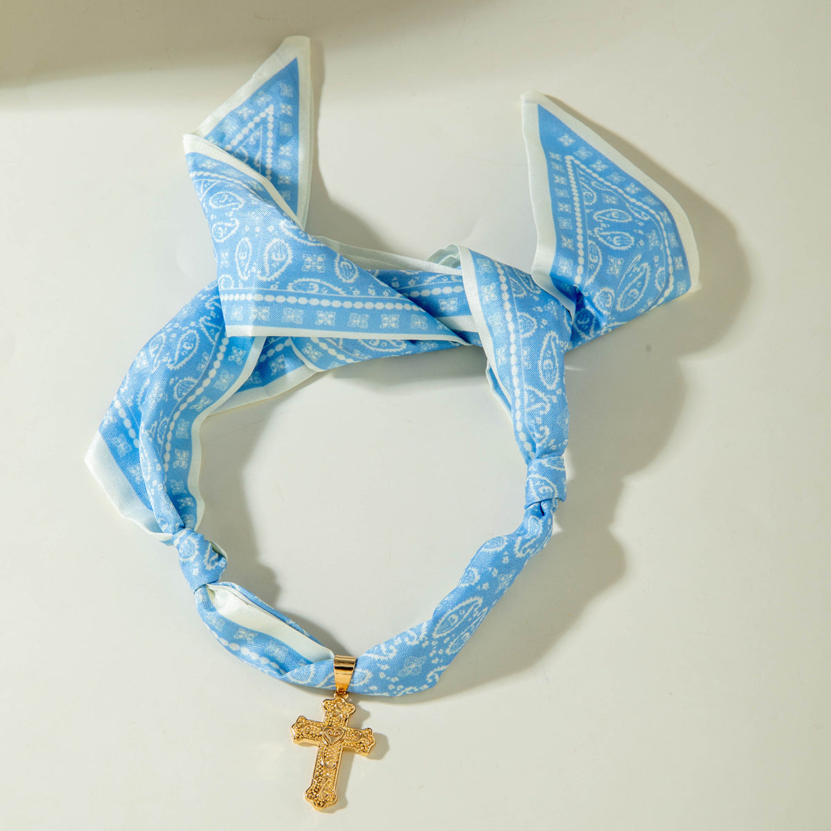 European and American Style Long Silk Scarf Necklace, Light Luxury High-End Feel, Multiple Pendants, Pearl Colorful Silk Scarf Necklace - 图片 31