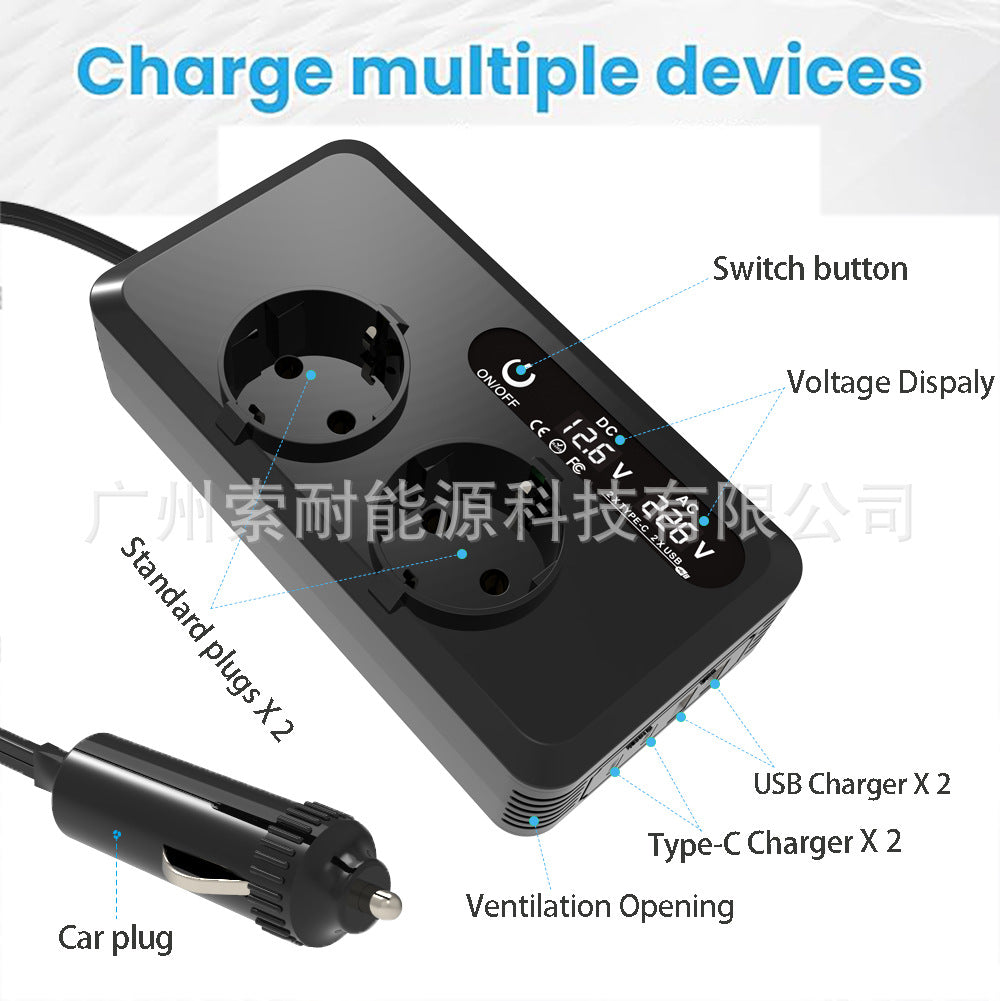 Export Car Inverter200W 12V Turn110V/220V Universal Socket for European, American, and Brazilian Standards - 图片 26