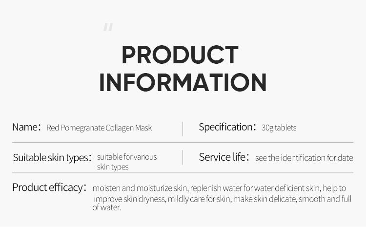 Cross-border Plant Face Mask Sheets30g Red Pomegranate Moisturizing Tablets Foreign Trade Manufacturer Skincare Wholesale - 图片 9