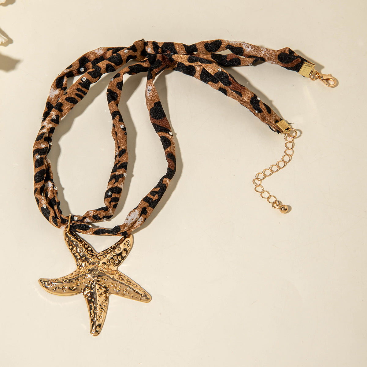 European and American Style Ocean-themed Cross Conch Starfish Pendant Leopard Print Exaggerated Necklace Collarbone Chain Jewelry - 图片 25