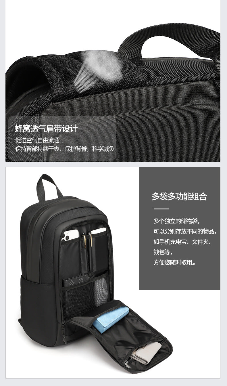 ozuko Business Backpack Men's Large Capacity Computer Backpack Outdoor Waterproof Travel Backpack Backpack - 图片 17