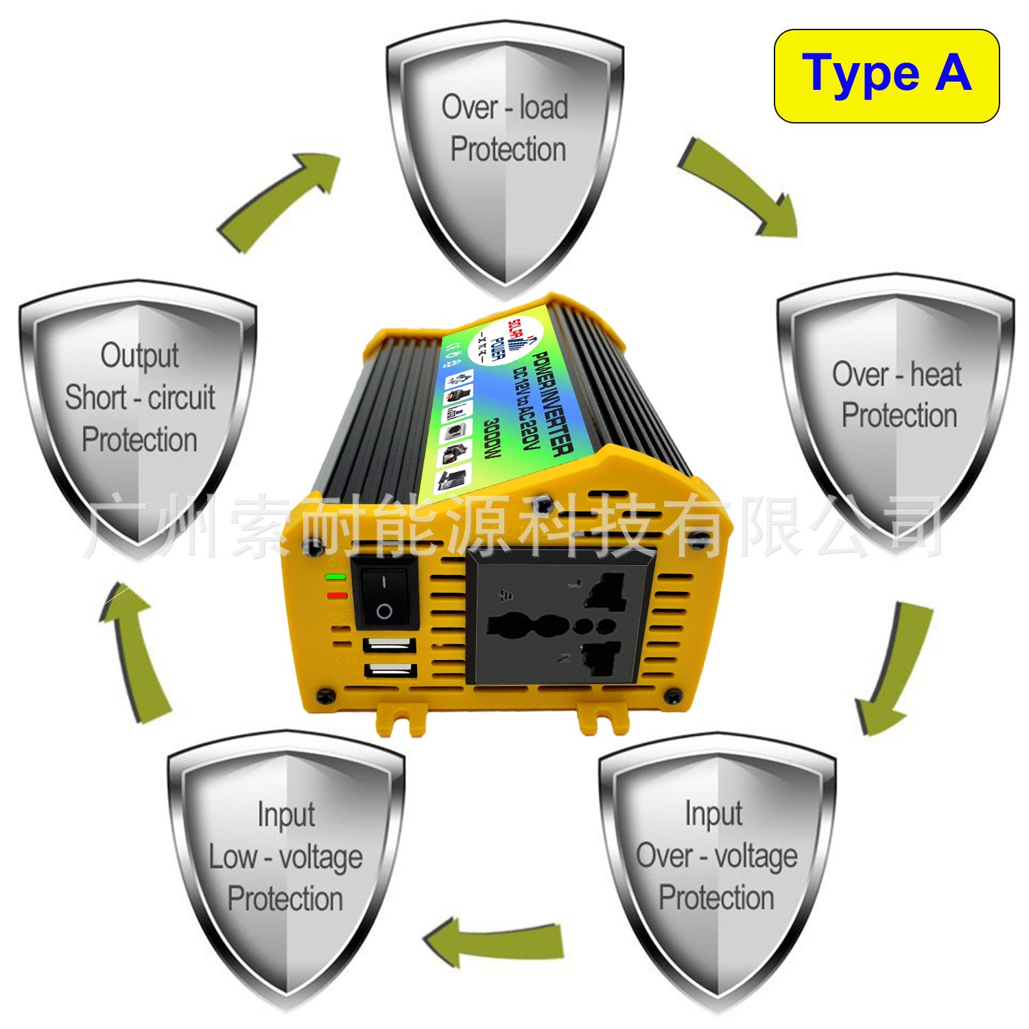 Car Small Electrical Appliances Car Converter Inverter300W Dc12V Transfer Communication110V/220V Double USB Mouth - 图片 24