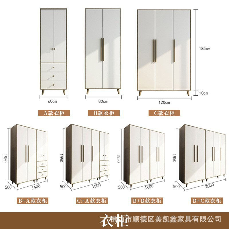 Factory Direct Supply Economical Rental Wardrobe Storage Simple Combination Two-Door Three-Door Panel Storage Apartment Wardrobe - 图片 6