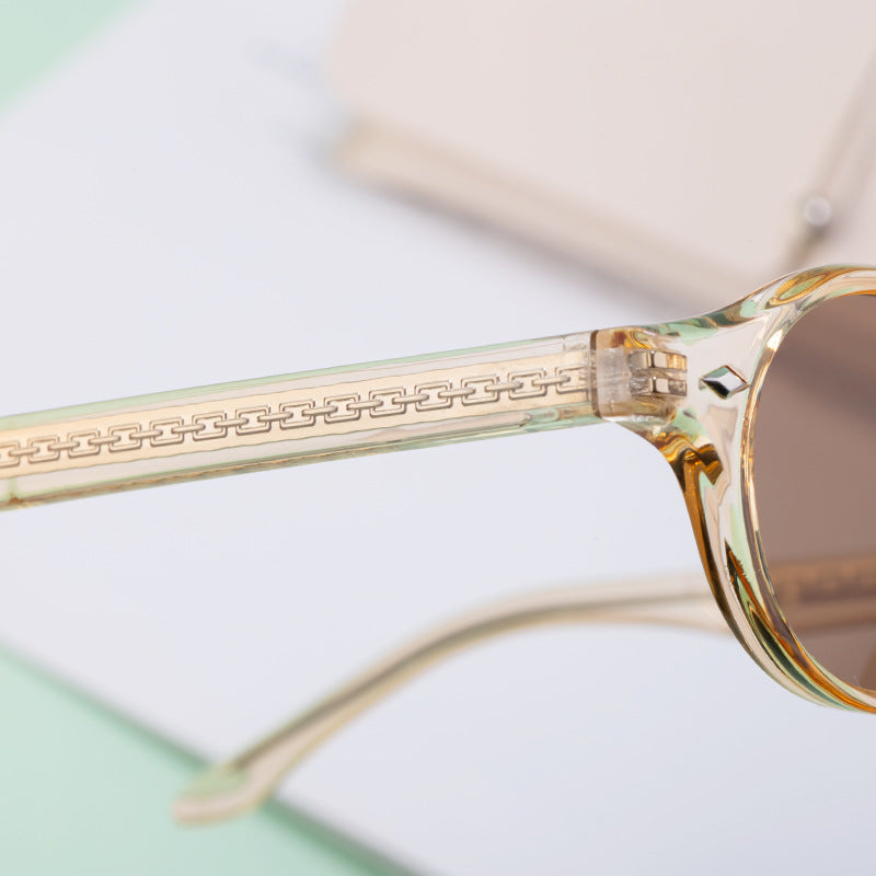 2025New European and American Round Small Frame Sunglasses for Women, Simple and Stylish Sun Protection Sunglasses for Women Wholesale shades - 图片 13