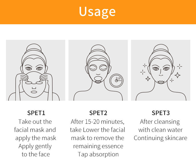 VC Facial Mask ZOZU Vitamin C Hydrating Moisturizing and Nourishing foreign trade skincare products live wholesale - 图片 16