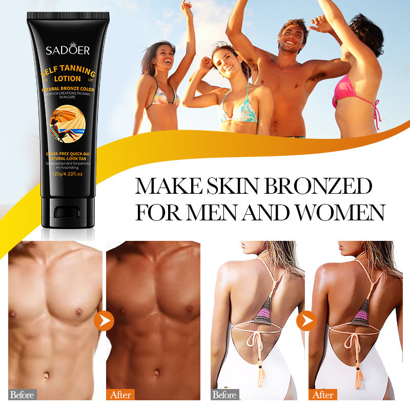 Tanning Moisturizer120gSADOER Moisturizing and Hydrating Wheat Color Sunbathing Essence Lotion for Foreign Trade Cross-Border - 图片 3