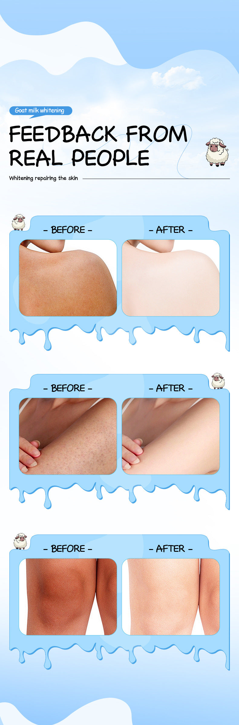 Goat Milk Whitening Body Lotion SADOER Nourishing, hydrating, moisturizing body lotion for foreign trade cross-border - 图片 13