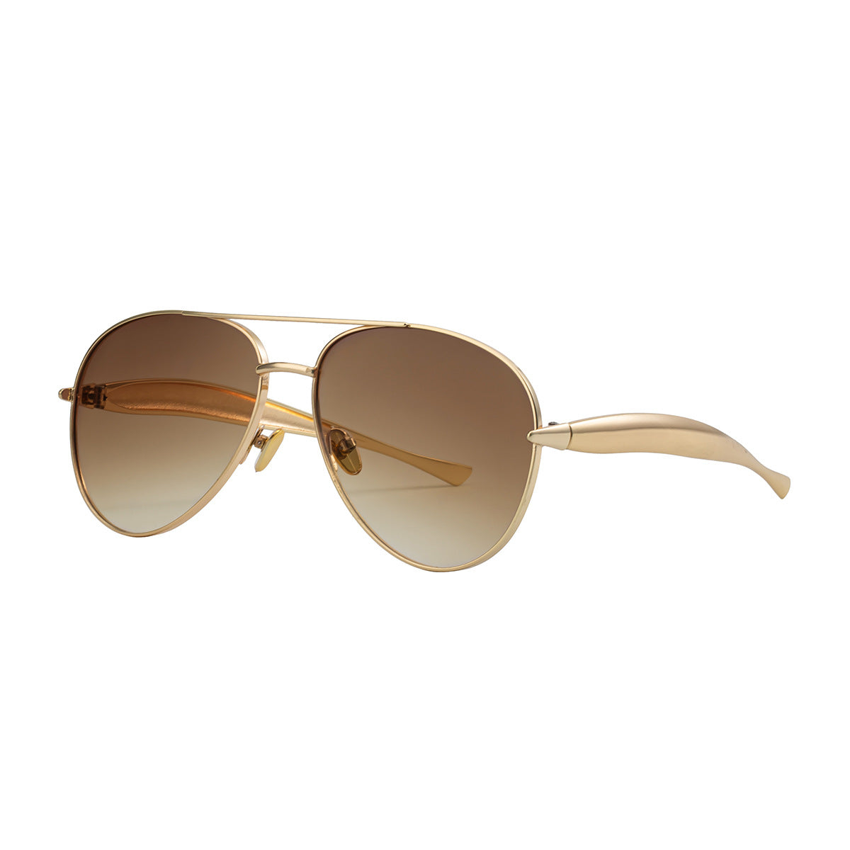 Toad-shaped Metal Sunglasses2025New Retro Plain Sunglasses High-End Feel Women Street Style Trendy Sunglasses - 图片 11