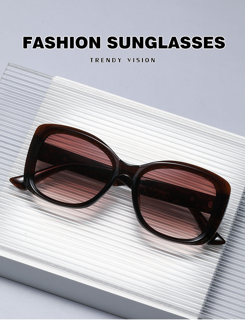 2025New European and American Fashion Large Frame Cat Eye Sunglasses for Women High-end Sun Protection Sunglasses for Women Trendy sunglasses - 图片 10