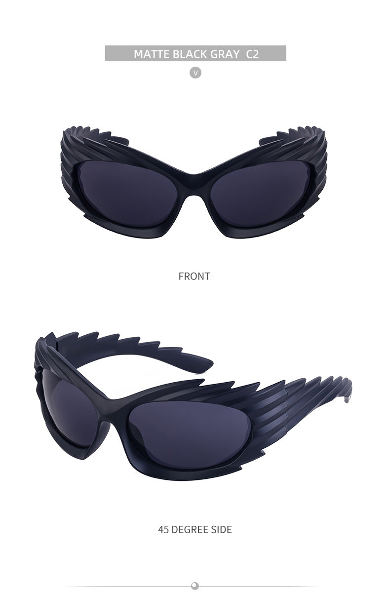 Europe and America Y2K Millennium Windproof Sunglasses for Women Trendy Personality Irregular Shape Sun Protection Sunglasses for Men Cycling Sports Glasses - 图片 28