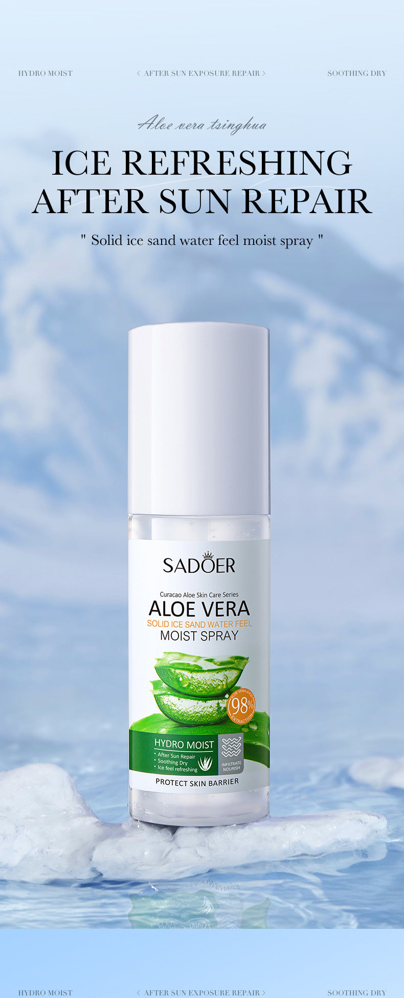 Aloe Vera Skincare Set SADOER Cleansing, hydrating, moisturizing, and nourishing foreign trade manufacturer wholesale - 图片 80