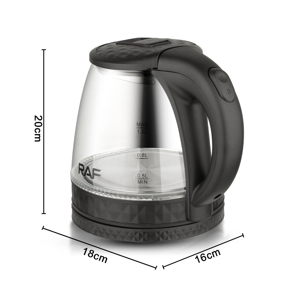 RAF European Standard Electric Kettle Stainless Steel Transparent Glass Small Household Electric Kettle for Home Use1.2L - 图片 9