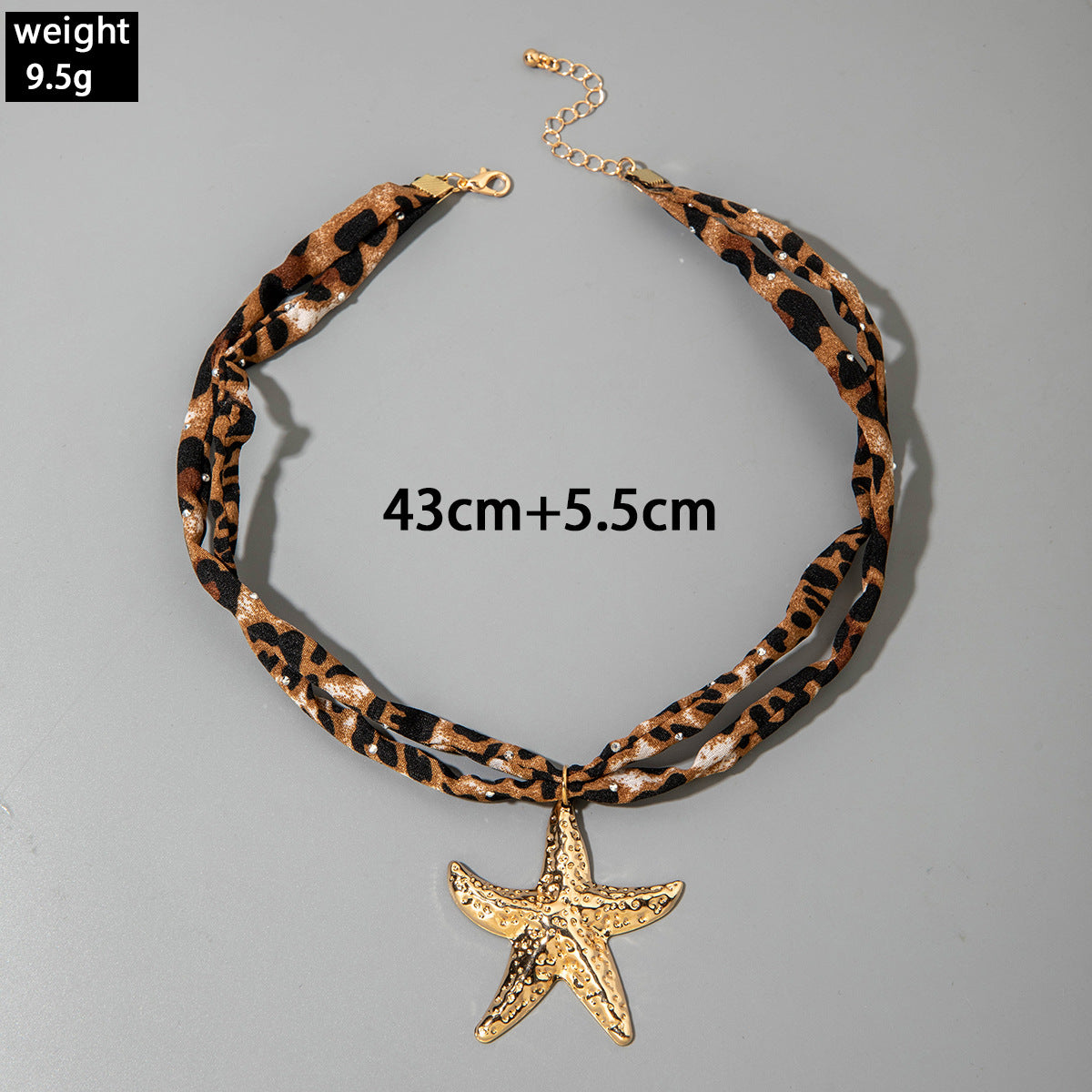 European and American Style Ocean-themed Cross Conch Starfish Pendant Leopard Print Exaggerated Necklace Collarbone Chain Jewelry - 图片 20