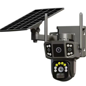 Outdoor Three-Screen Solar Camera No Electricity No Network Remote HD Night Vision Orchard Monitor Home Surveillance