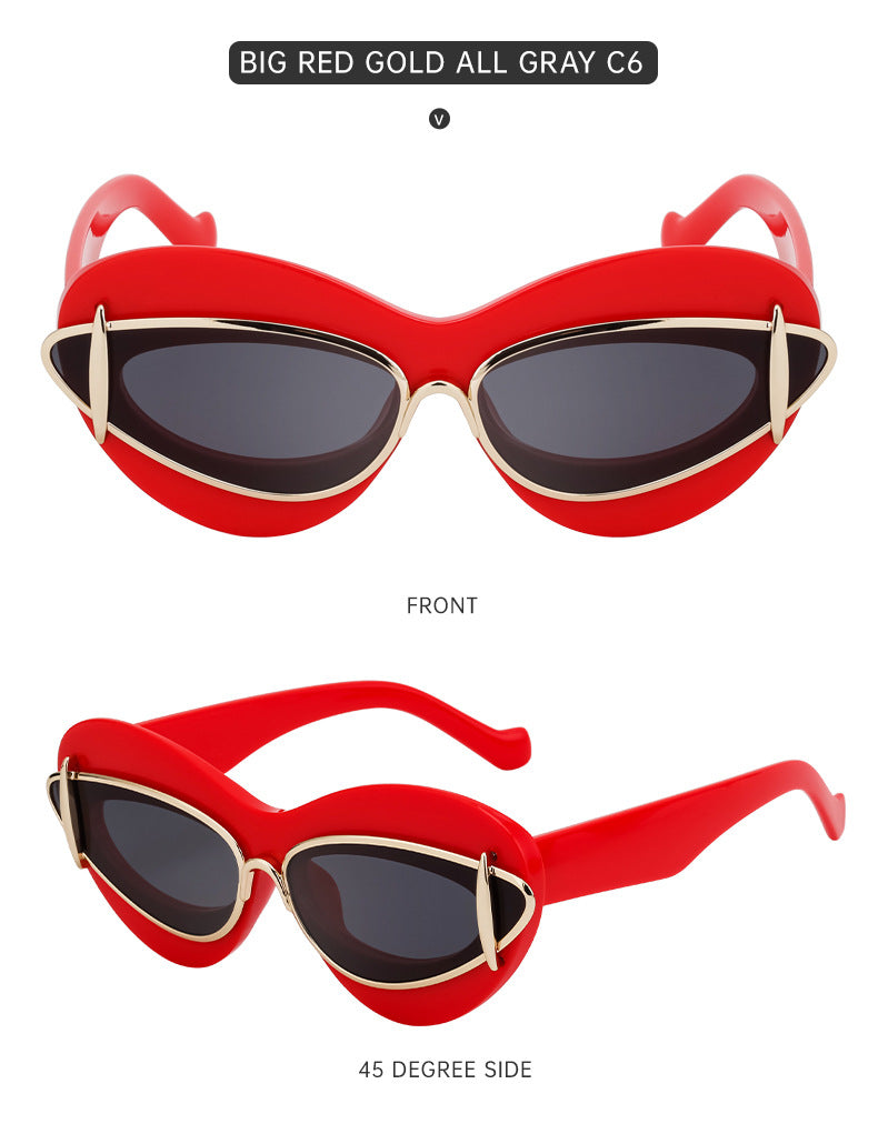 New European and American Fashion Cat Eye Sunglasses for Women Driving, Same Style as Internet Celebrities Y2K Trendy Small Frame Sunglasses sunglas - 图片 36