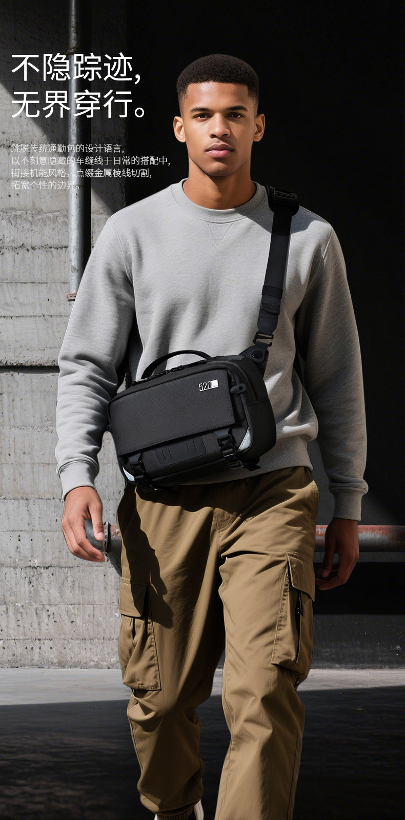 ozuko Men's Crossbody Bag Shoulder Bag Waterproof Large Capacity Outing Portable Bag High-end Multifunctional Trendy Brand - 图片 12