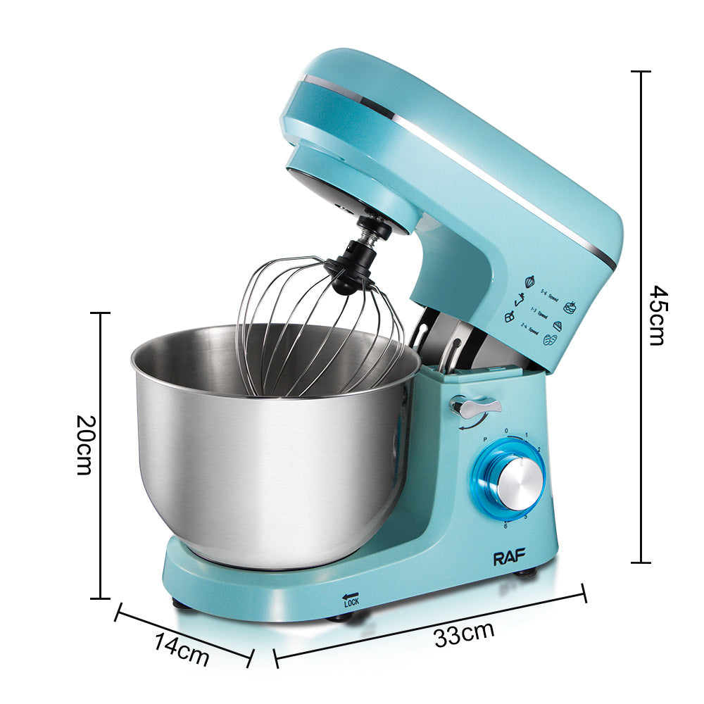 Chef Machine Fully Automatic Dough Mixer Kneading Stirring Milk Cap Egg Beater Desktop Commercial Small Multi-Functional5.5L - 图片 5