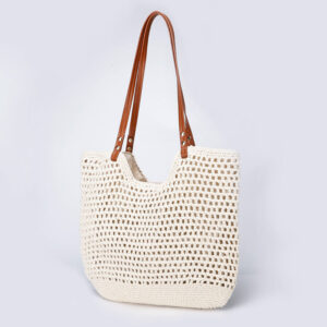 New Large Capacity Lazy Style Woven Bag for Women Versatile Artistic Shoulder Bag Beach Bag Cotton Rope Commuter Tote Bag