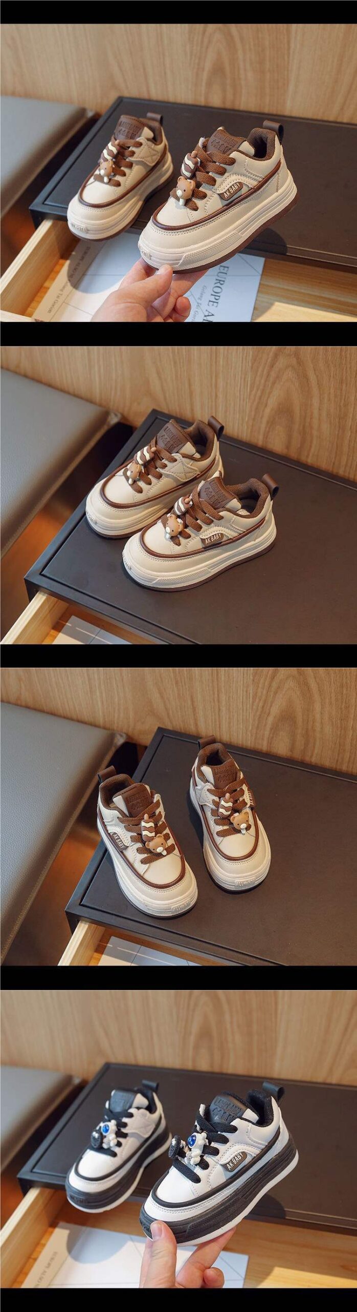2025Autumn Unisex Stylish Casual Cute Big Kids Sneakers High Top Versatile Non-Slip Shoes - 图片 12