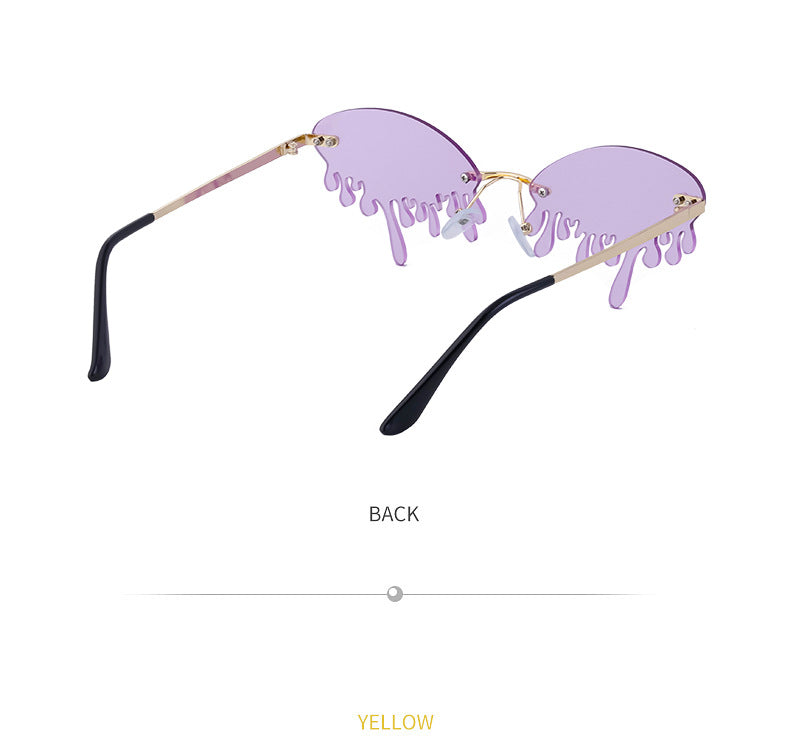 Christmas Costume Personality Tear Sunglasses for Women Metal Frameless Sunglasses Trendy European and American Party Funny Glasses - 图片 36