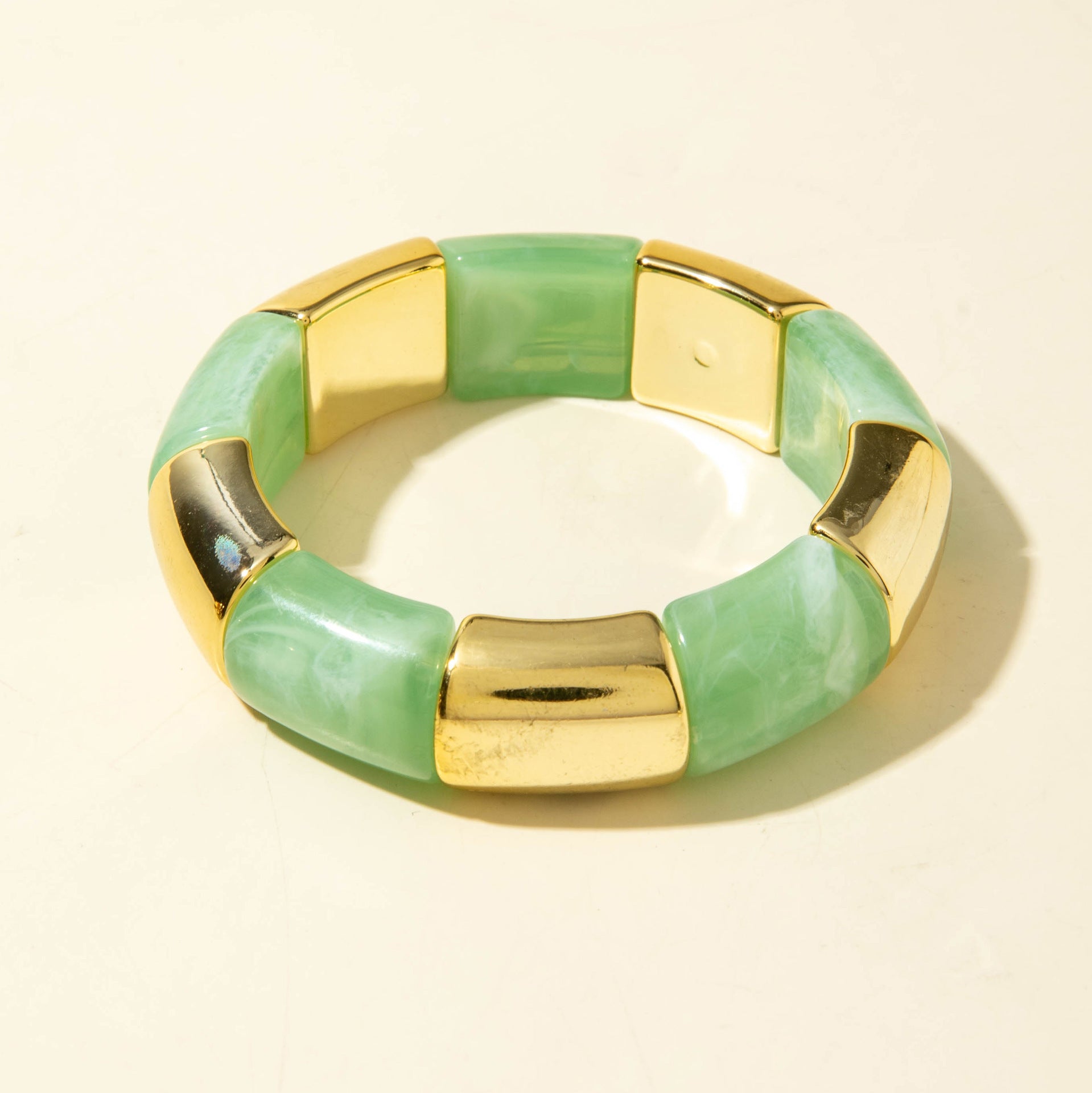 European and American Style Bohemian Bamboo Tube Color Block Elastic Beaded Bracelet Simple Fashion Bracelet Wholesale - 图片 5