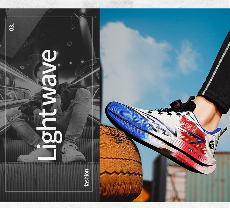 2025New8pro Full Palm Carbon Plate Racing Shock Absorption Running Shoes Men and Women Couples Rotating Buckle Youth Shoes Sports - 图片 14