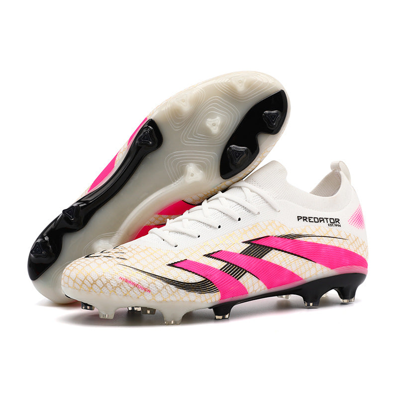 2025New Football Shoes for Men and Women, Youth Students, Fashionable and Comfortable, Long Spikes, Low-top, Factory Direct Sale