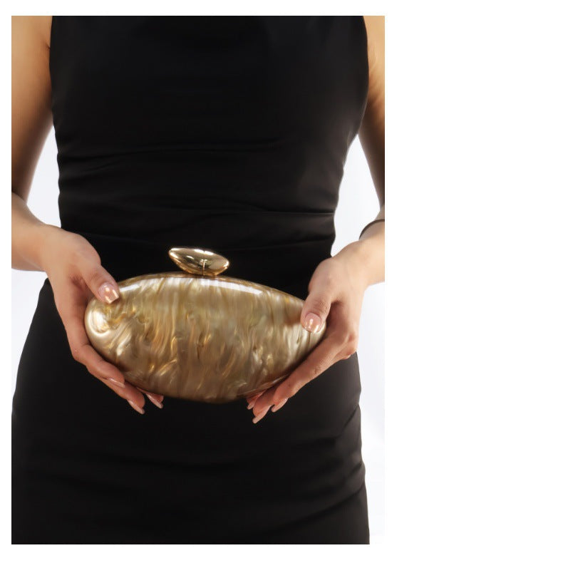 European and American Trend New Style Bag for Women Fashionable Light Luxury Versatile Bullet Head Acrylic Simple Evening Bag Clutch for Women - 图片 19