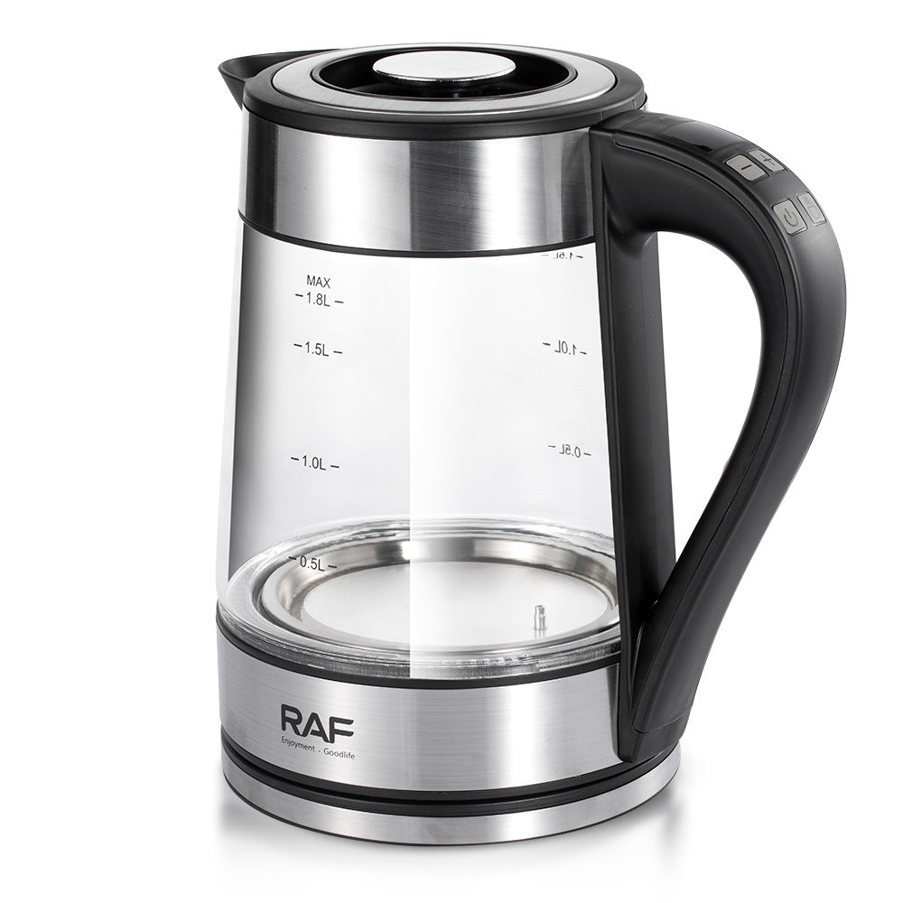 RAF European Standard Electric Kettle Automatic Power Off High Borosilicate Glass Electric Kettle LED Adjustable Temperature with Filter Plug7202 - 图片 12